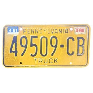 PENNSYLVANIA TRUCK LICENSE PLATE 49509-CB